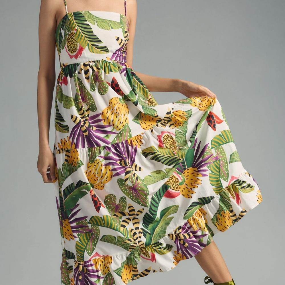 FARM Rio Striped Forest Maxi Dress NWT